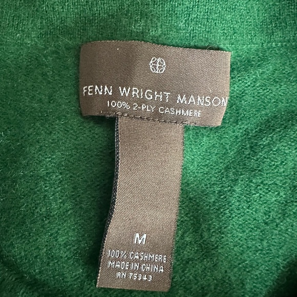 Fenn Wright Manson 100% 2-Fly Cashmere Emerald Green Long Sleeve Sweater Sz M - Picture 7 of 7